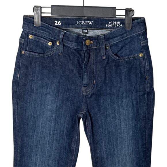 J. Crew 9" Demi Boot Crop Jean in Dark Worn Wash Size 26 - Picture 9 of 11
